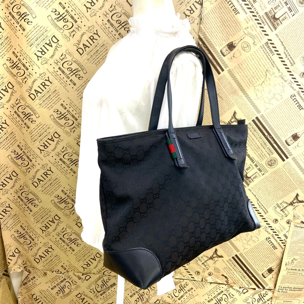 Gucci GG Canvas Tote Sherry Black A3 Travel Business — view 3