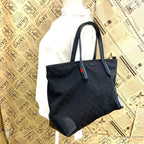 Gucci GG Canvas Tote Sherry Black A3 Travel Business — view 3