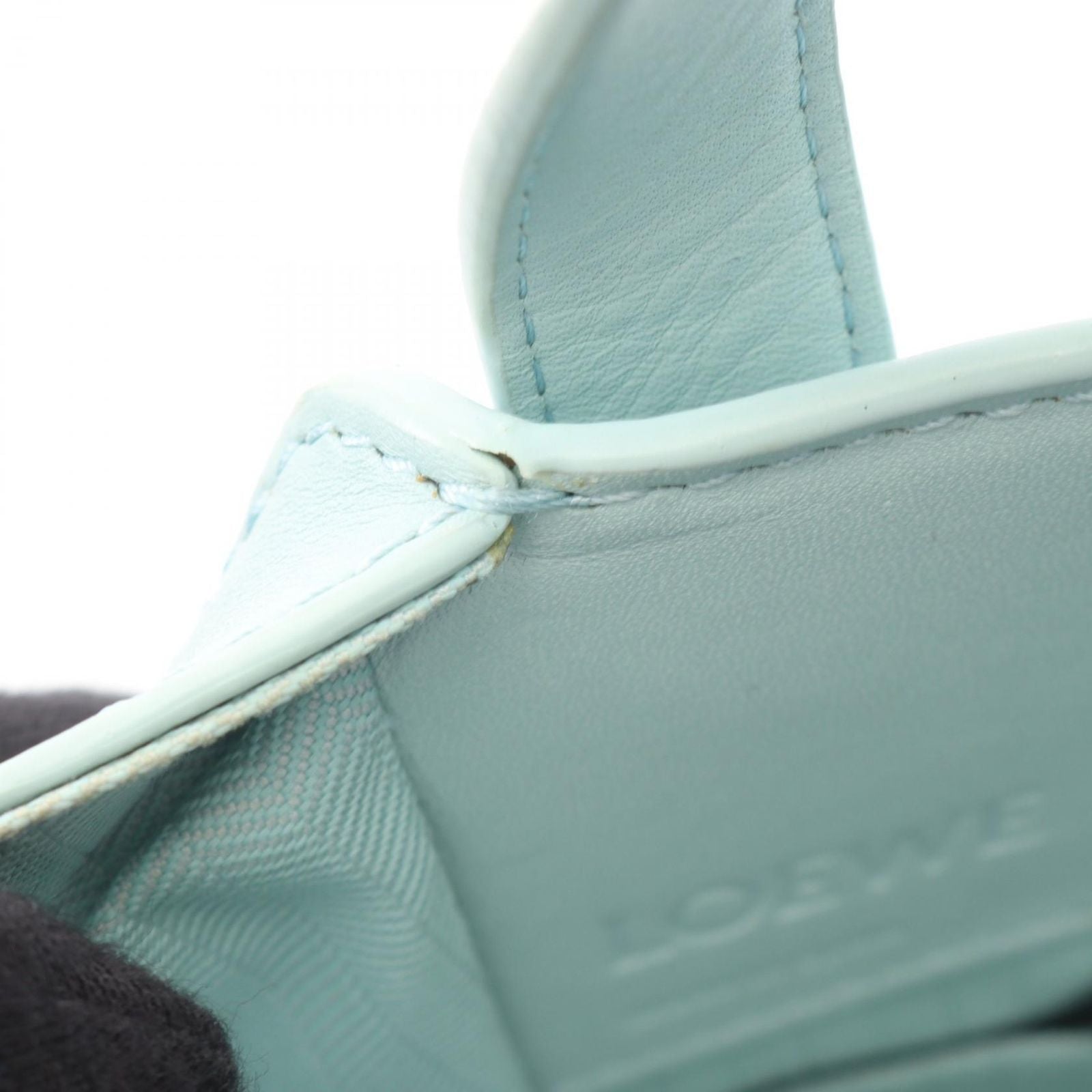 Loewe Handbag Hammock Bag Compact 2-Way Light Blue Leather — view 7