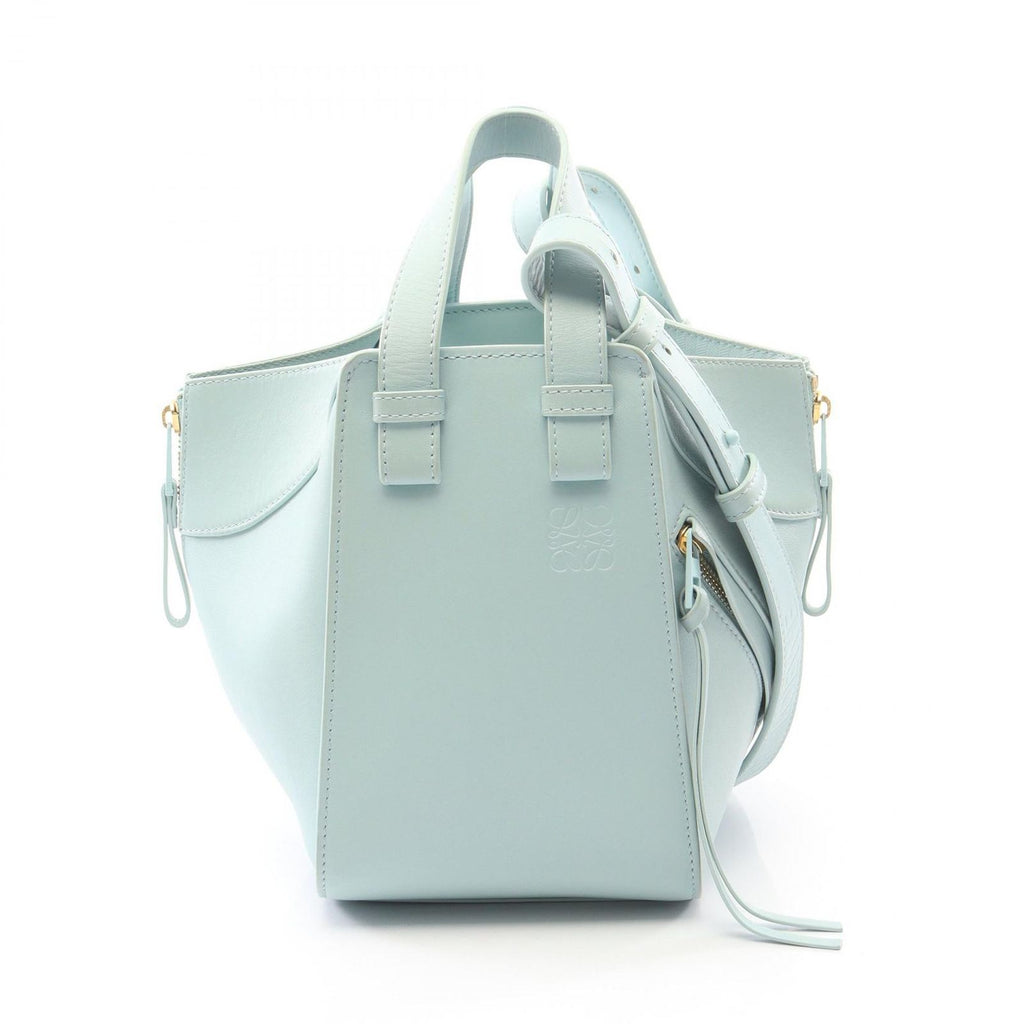 Loewe Handbag Hammock Bag Compact 2-Way Light Blue Leather
