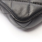 Chanel Shoulder Bag Quilted Black Lambskin Zip Chain Wallet — view 7