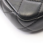 Chanel Shoulder Bag Quilted Black Lambskin Zip Chain Wallet — view 8