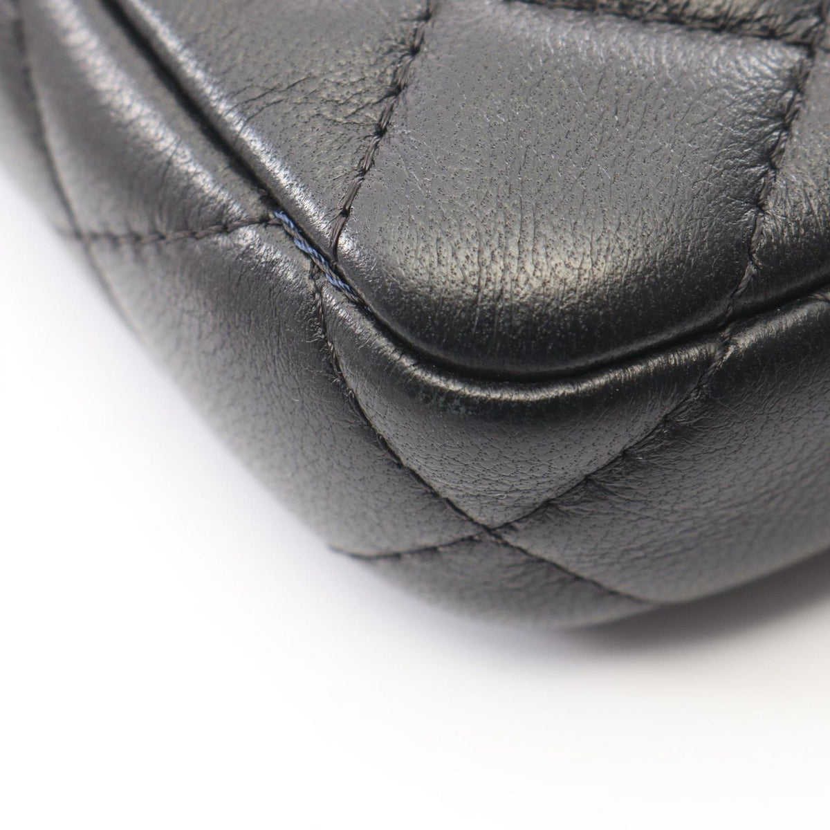Chanel Shoulder Bag Quilted Black Lambskin Zip Chain Wallet — view 8