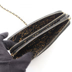 Chanel Shoulder Bag Quilted Black Lambskin Zip Chain Wallet — view 4