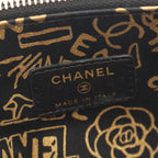 Chanel Shoulder Bag Quilted Black Lambskin Zip Chain Wallet — view 5