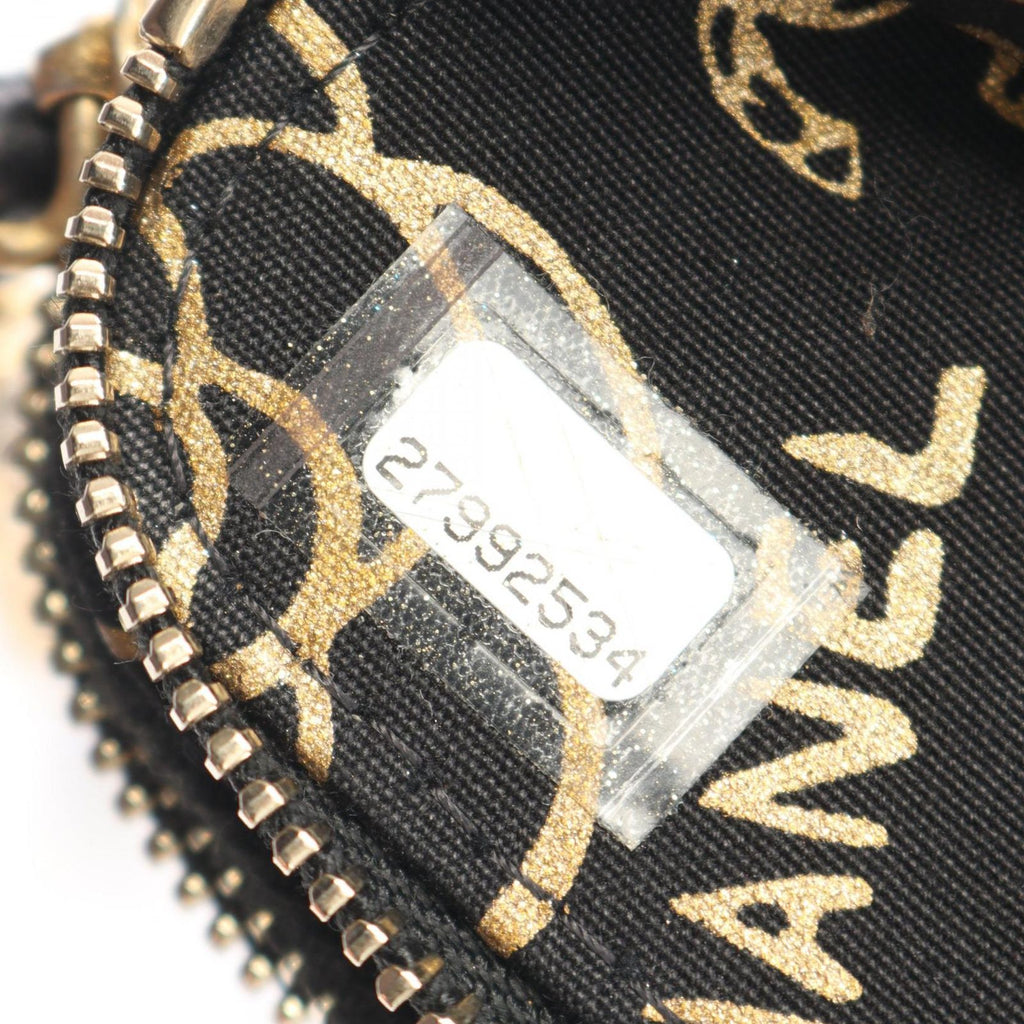 Chanel Shoulder Bag Quilted Black Lambskin Zip Chain Wallet — view 6