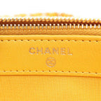 Chanel Shoulder Bag Quilted Yellow Caviar Leather Zip Chain Wallet — view 5