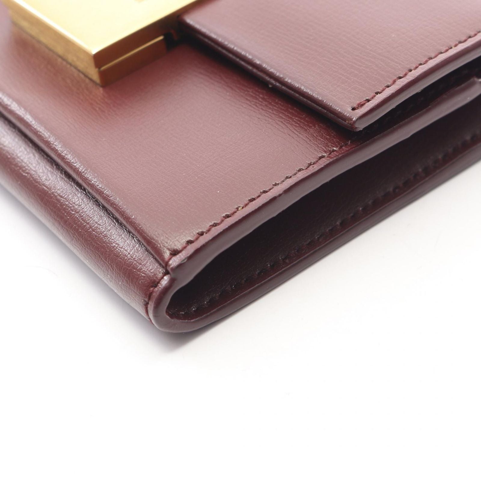 Saint Laurent Paris Card Case Bordeaux Leather Compact — view 6