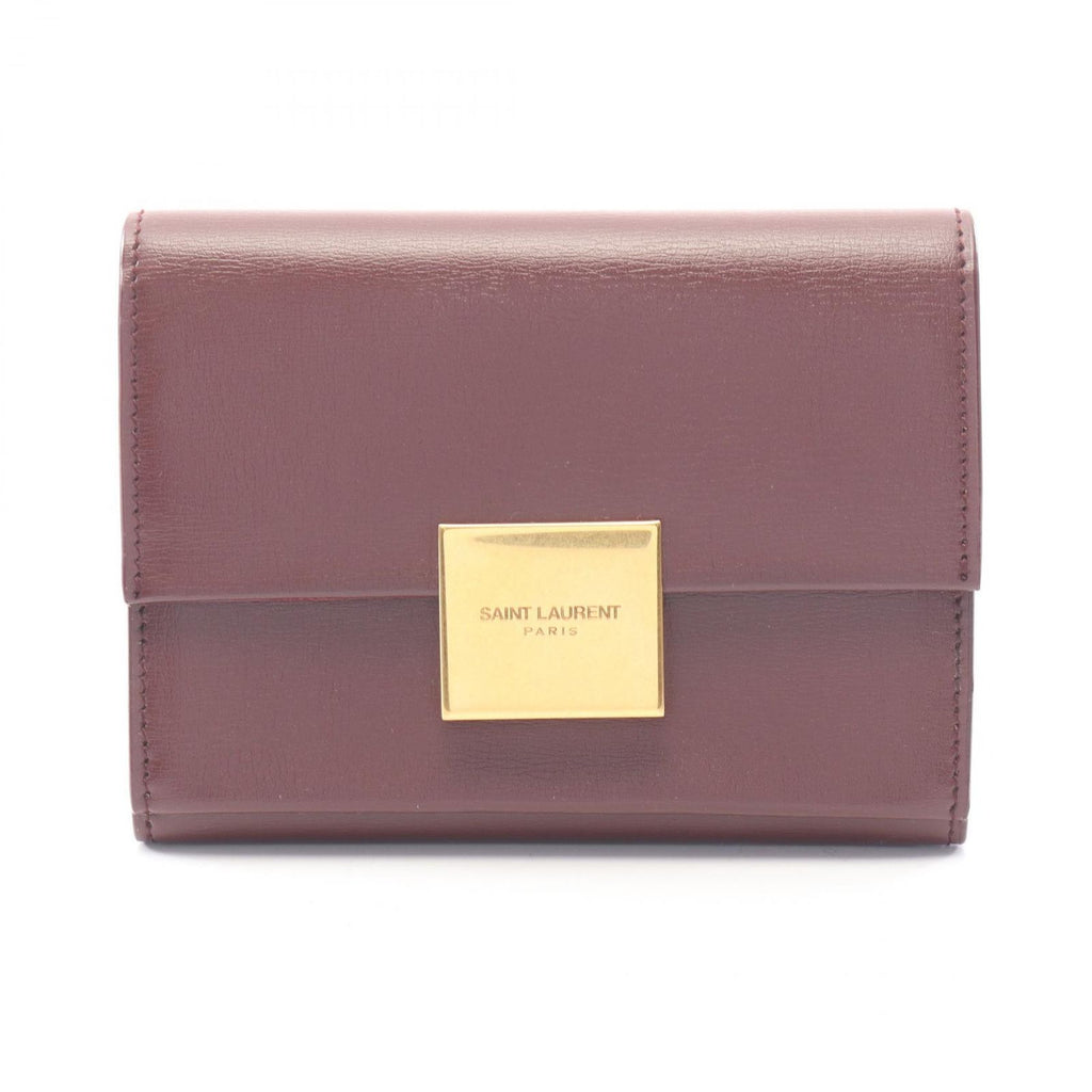 Saint Laurent Paris Card Case Bordeaux Leather Compact