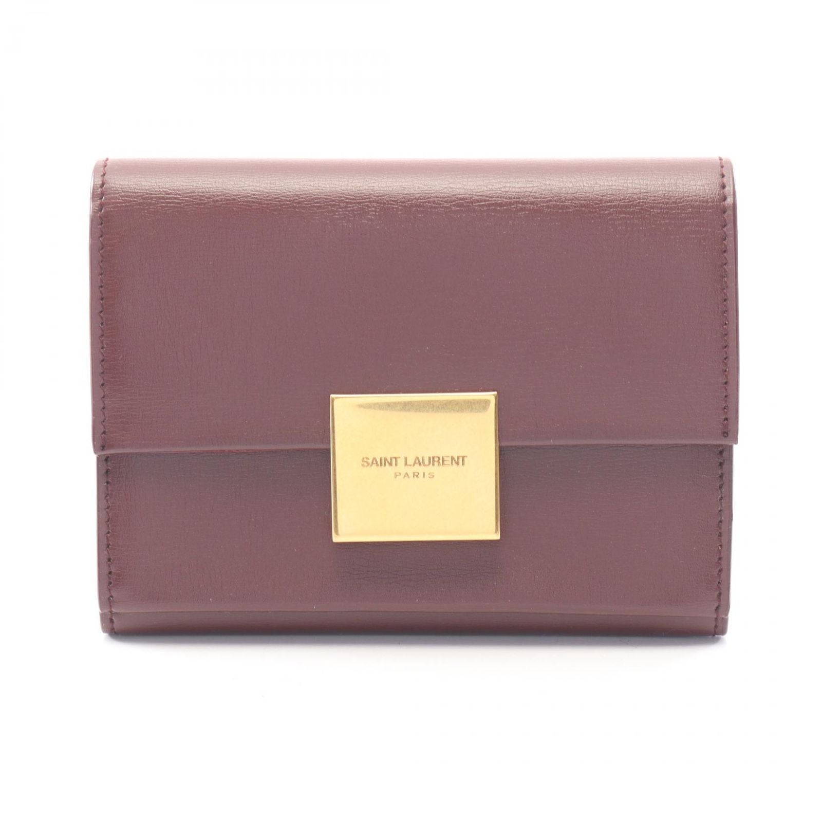 Saint Laurent Paris Card Case Bordeaux Leather Compact