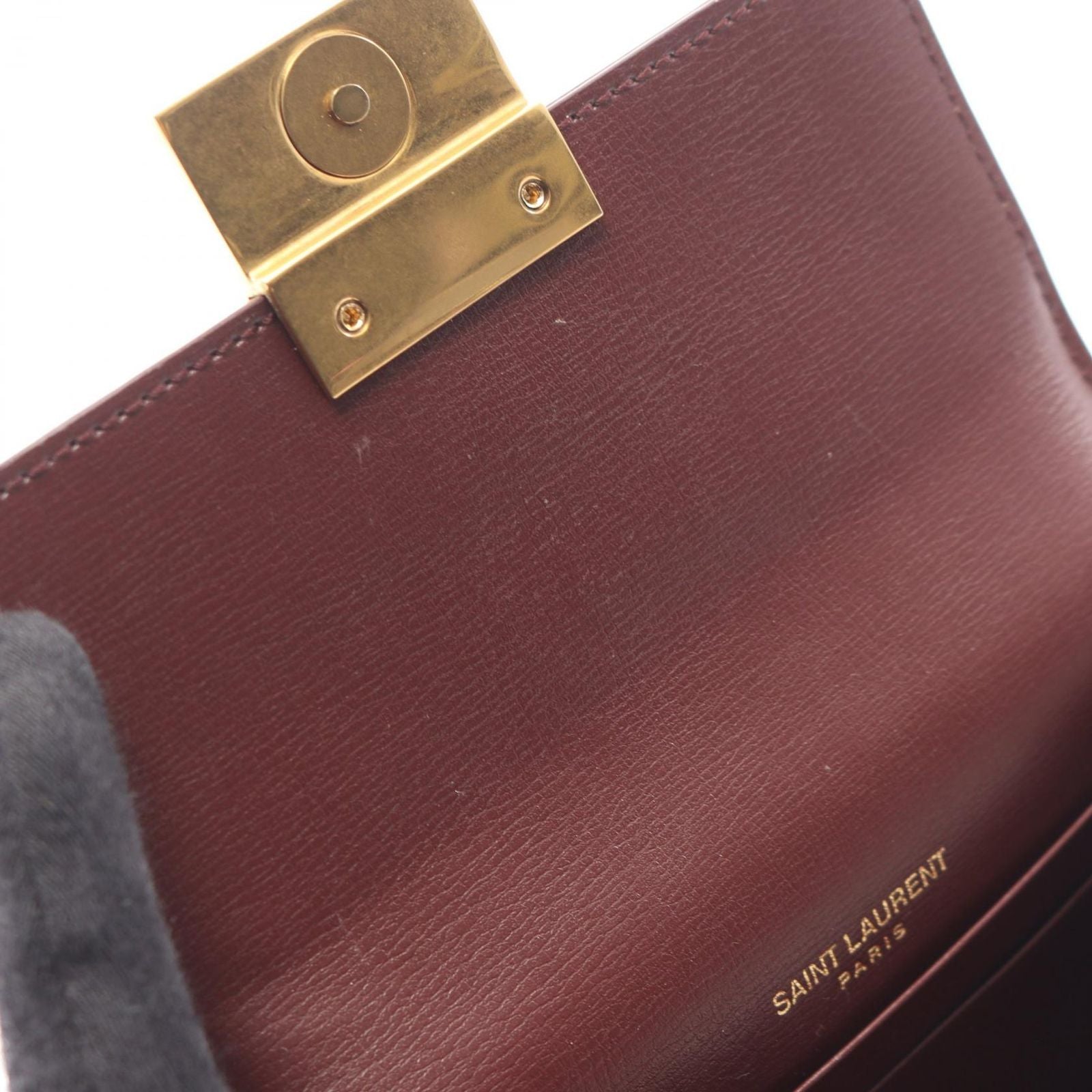Saint Laurent Paris Card Case Bordeaux Leather Compact — view 5