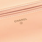 Chanel Shoulder Bag Quilted Pink Beige Lambskin Chain Wallet — view 4