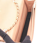 Chanel Shoulder Bag Quilted Pink Beige Lambskin Chain Wallet — view 3