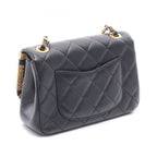 Chanel Shoulder Bag Mini Flap Quilted Black Leather — view 2