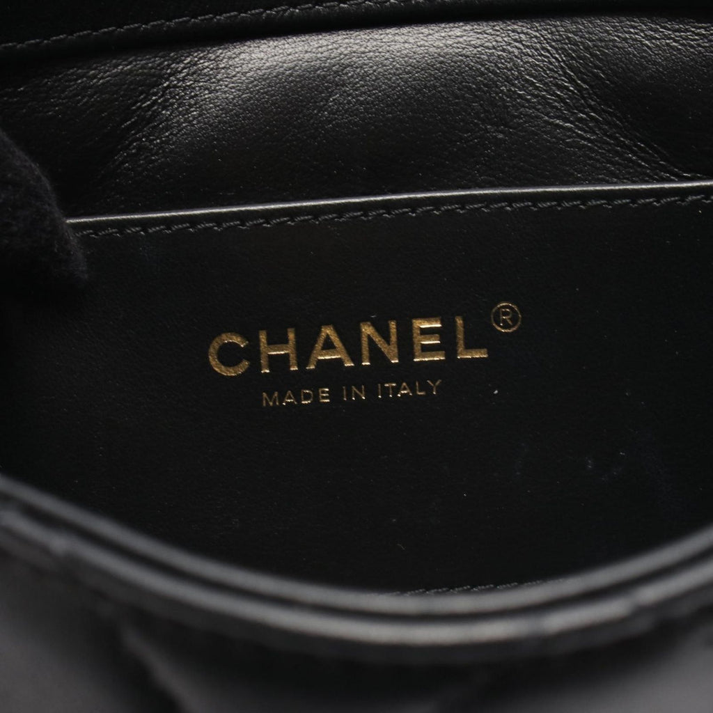 Chanel Shoulder Bag Mini Flap Quilted Black Leather — view 4
