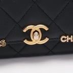 Chanel Shoulder Bag Mini Flap Quilted Black Leather — view 8