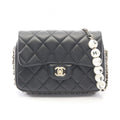 Chanel Shoulder Bag Quilted Small Flap Black Lambskin Chain