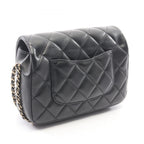 Chanel Shoulder Bag Quilted Small Flap Black Lambskin Chain — view 2