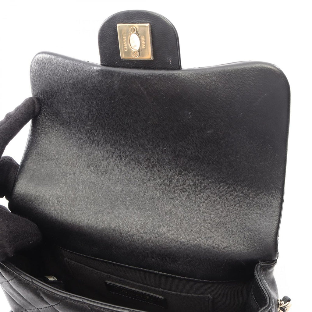 Chanel Shoulder Bag Quilted Small Flap Black Lambskin Chain — view 6