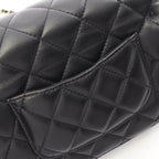Chanel Shoulder Bag Quilted Small Flap Black Lambskin Chain — view 8