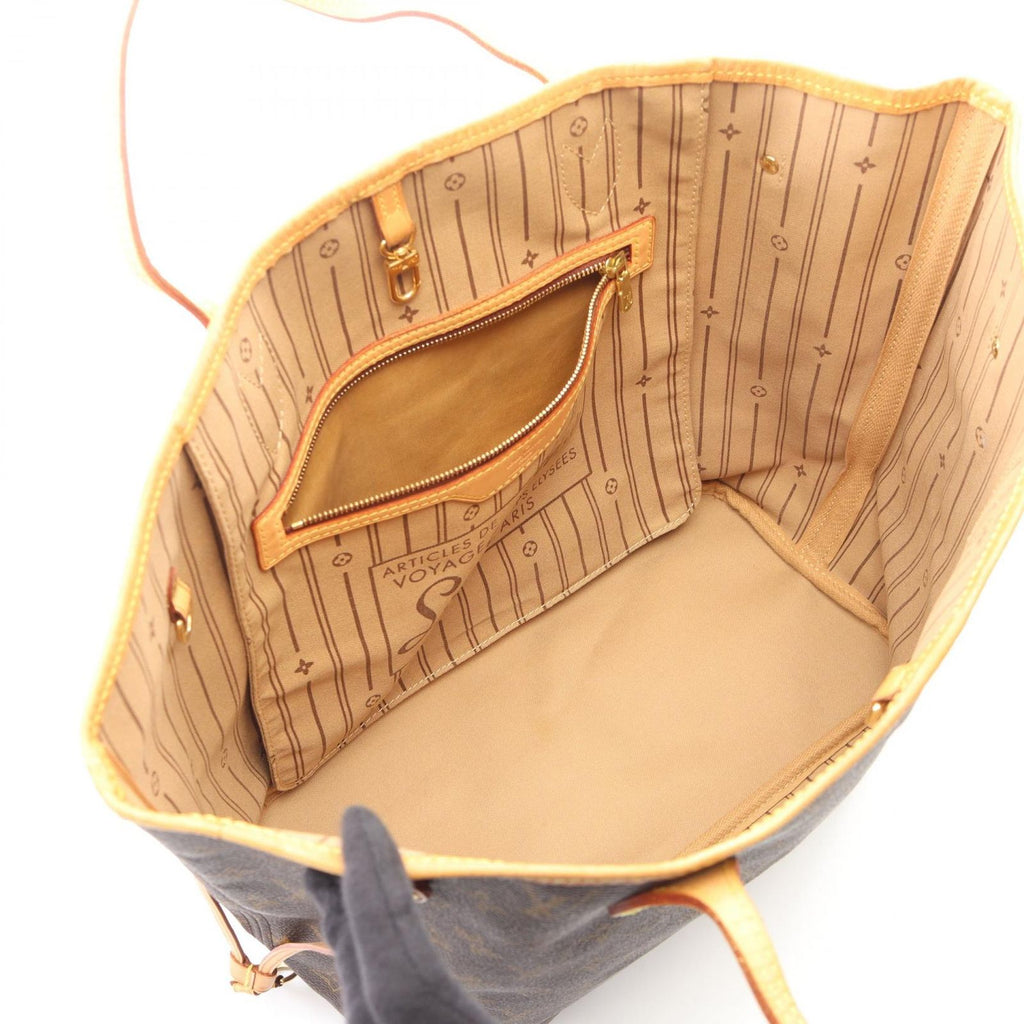 Louis Vuitton Tote Neverfull MM Monogram Canvas Leather — view 3