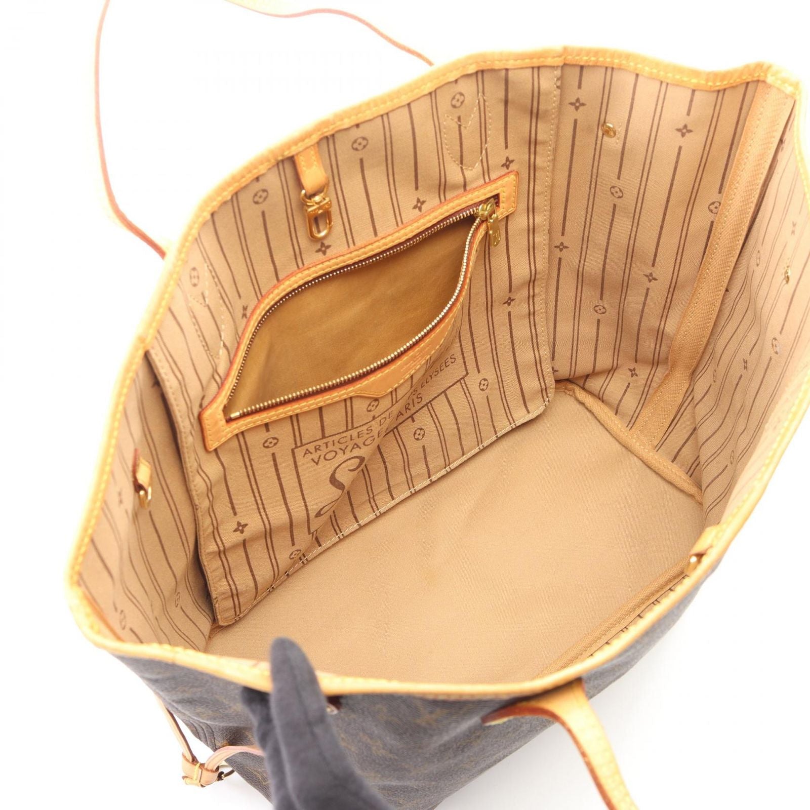 Louis Vuitton Tote Neverfull MM Monogram Canvas Leather — view 3
