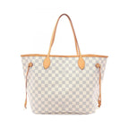 Louis Vuitton Tote Neverfull MM Damier Azur Canvas Leather