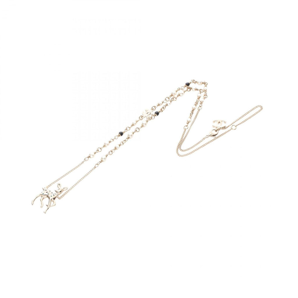 Chanel Necklace Earrings CC Logo Bambi — view 3