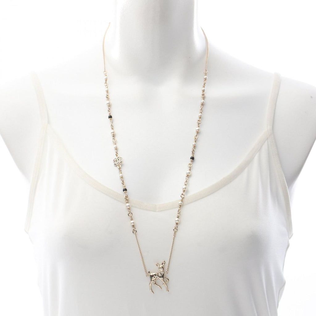 Chanel Necklace Earrings CC Logo Bambi — view 7