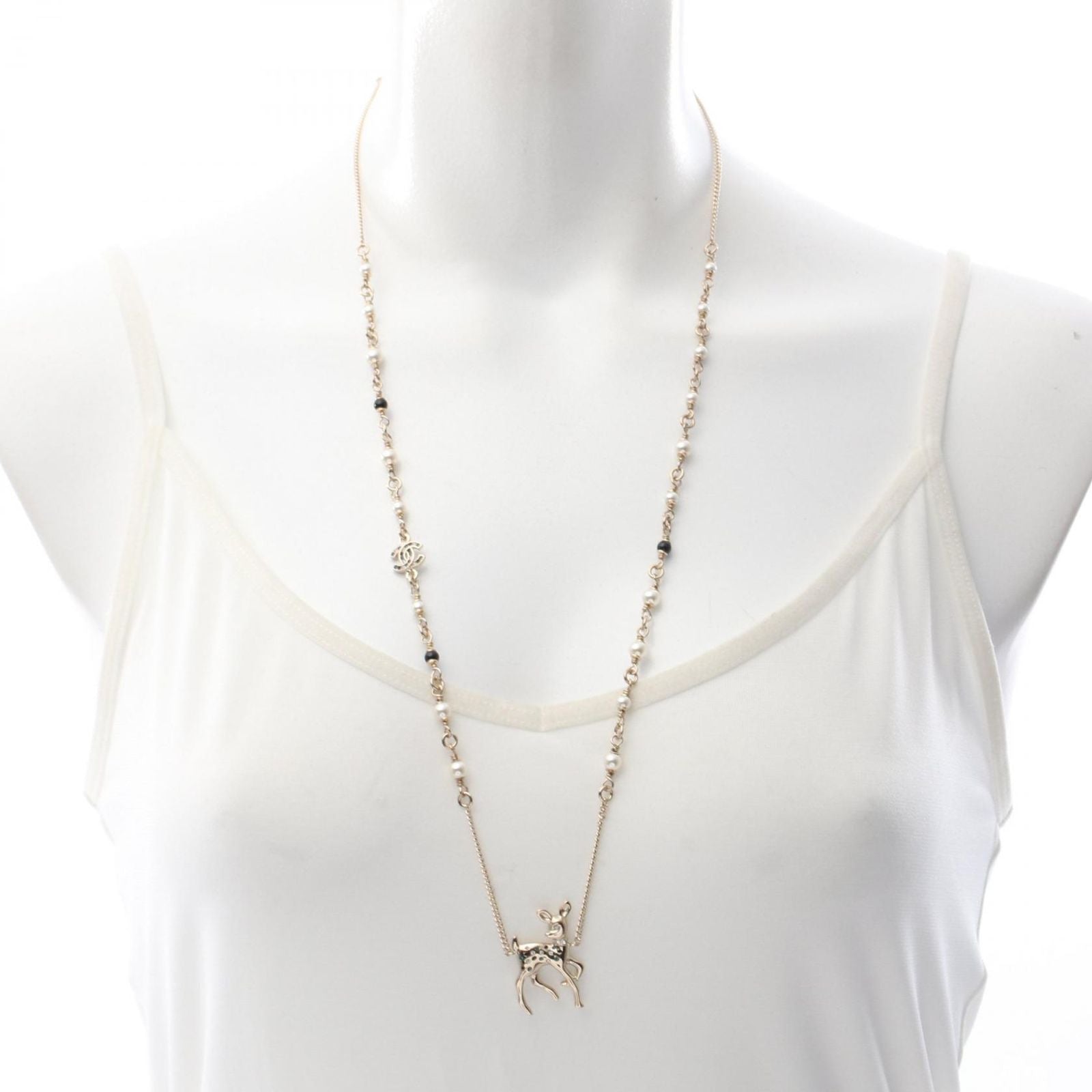 Chanel Necklace Earrings CC Logo Bambi — view 7