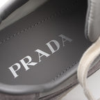 Prada Sneakers Triangle Logo Downtown Gray Nylon Suede — view 5