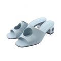 Hermes Sandals Elia Area Mules Blue Leather