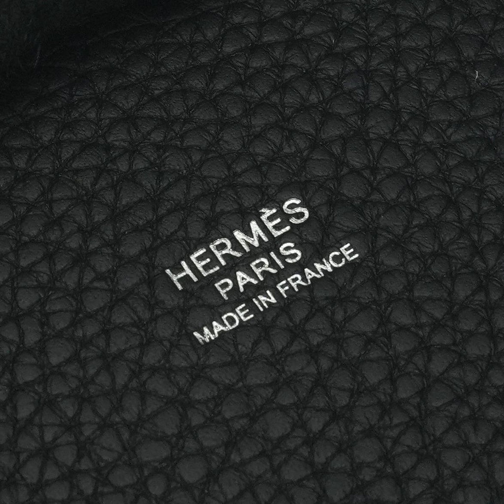 Hermes Picotin Lock MM 22 Tote Taurillon Clemence Noir Black Silver Handbag — view 7