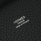 Hermes Picotin Lock MM 22 Tote Taurillon Clemence Noir Black Silver Handbag — view 7