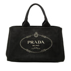 Prada Canapa Tote Black Canvas