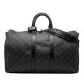 Louis Vuitton Monogram Eclipse Keepall Bandouliere 45 Boston Bag 2-Way Black