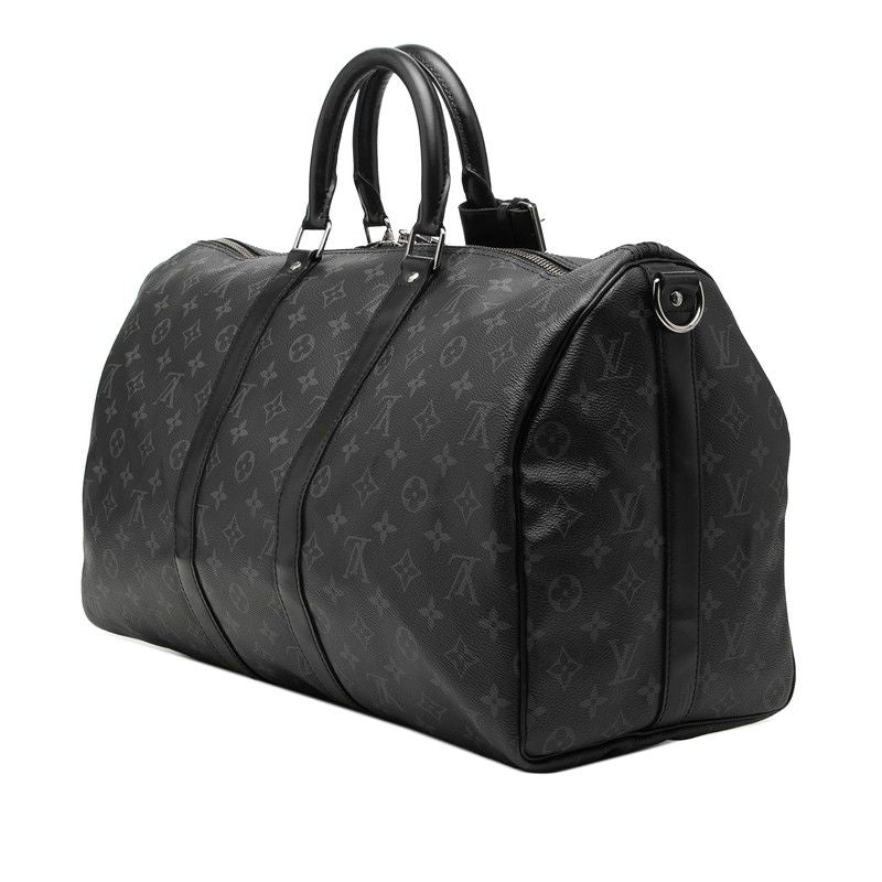 Louis Vuitton Monogram Eclipse Keepall Bandouliere 45 Boston Bag 2-Way Black — view 2