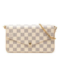 Louis Vuitton Damier Azur Pochette Felicity Chain Wallet Shoulder Bag White
