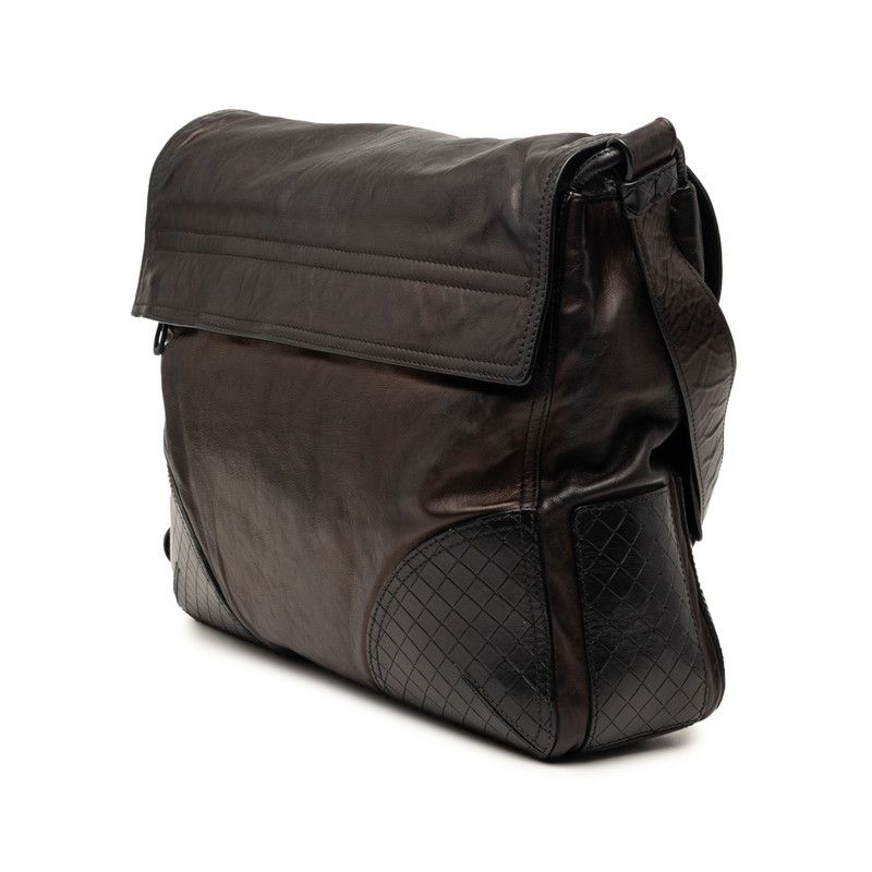 Bottega Veneta Intrecciato Crossbody Shoulder Bag Black Leather — view 2