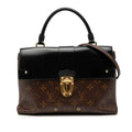 Louis Vuitton Monogram Flap MM 2-Way Shoulder Bag Brown Black Leather