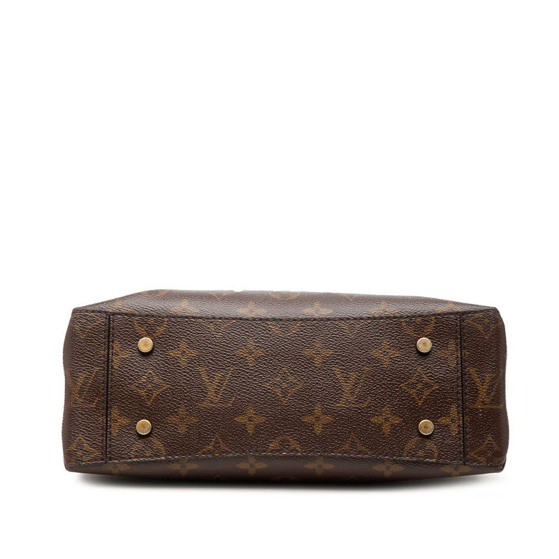 Louis Vuitton Monogram Flap MM 2-Way Shoulder Bag Brown Black Leather — view 3