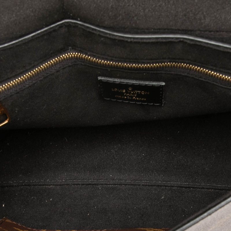Louis Vuitton Monogram Flap MM 2-Way Shoulder Bag Brown Black Leather — view 4