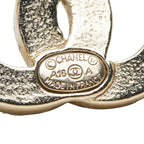 Chanel CC Logo Stud Earrings Single Gold Rhinestone Plated — view 3