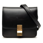 Celine Classic Box Small Shoulder Bag Black Leather