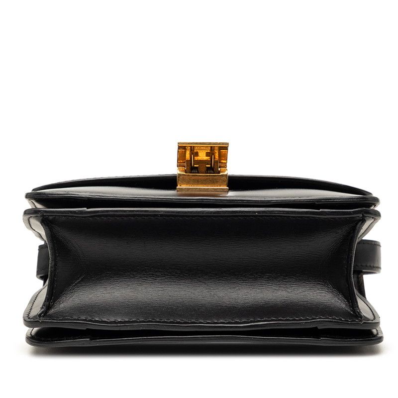 Celine Classic Box Small Shoulder Bag Black Leather — view 3
