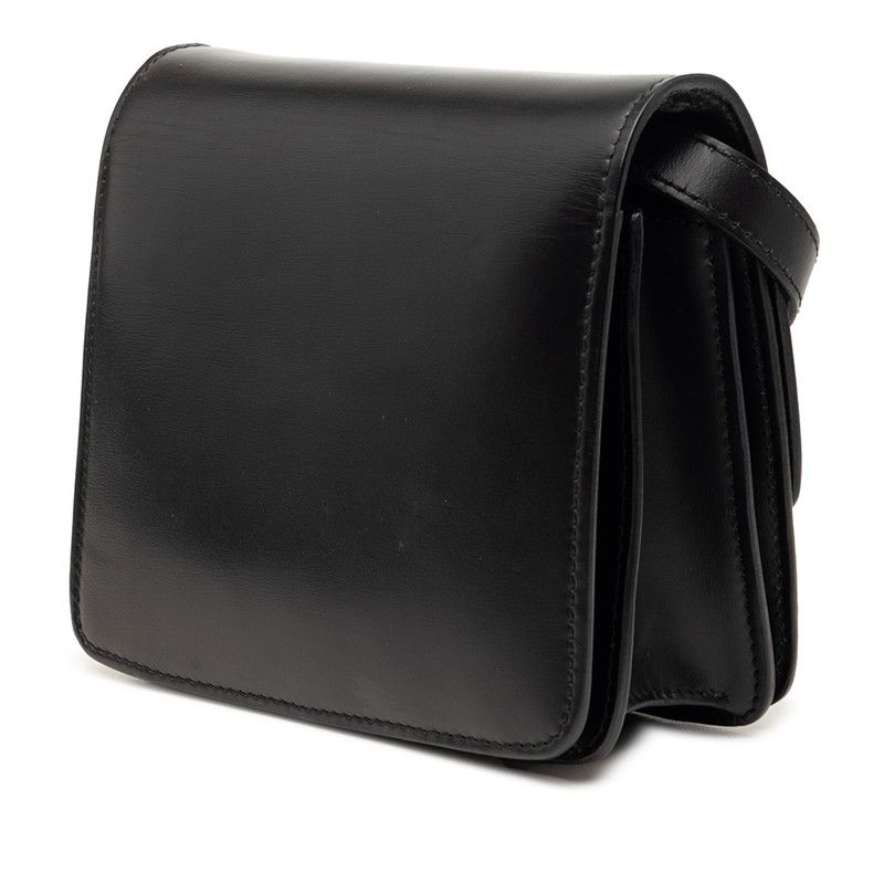 Celine Classic Box Small Shoulder Bag Black Leather — view 2