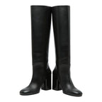 Hermes Ligier 90 Long Boots Heels 36.5 Black Calf — view 4