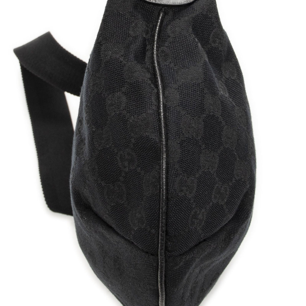 Gucci Half Moon Zip Messenger Black GG Canvas — view 7