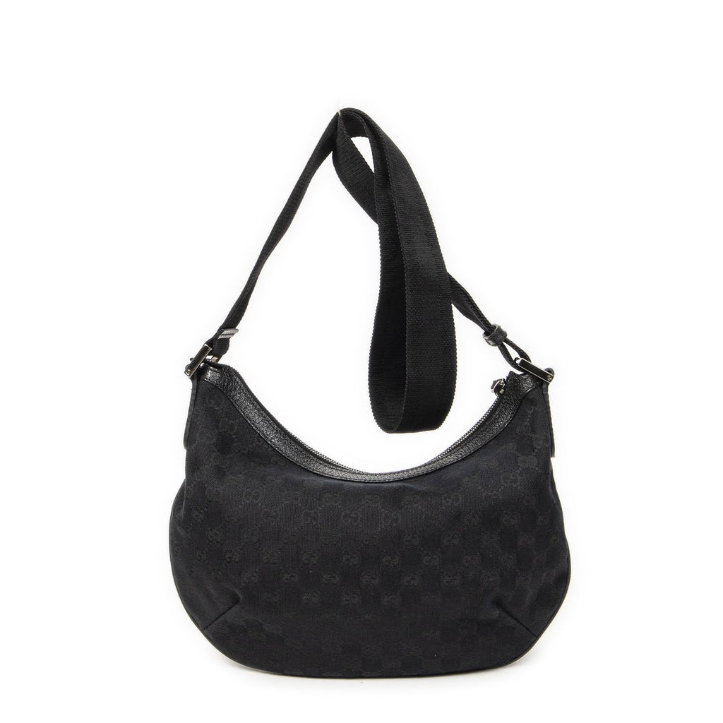 Gucci Half Moon Zip Messenger Black GG Canvas — view 5