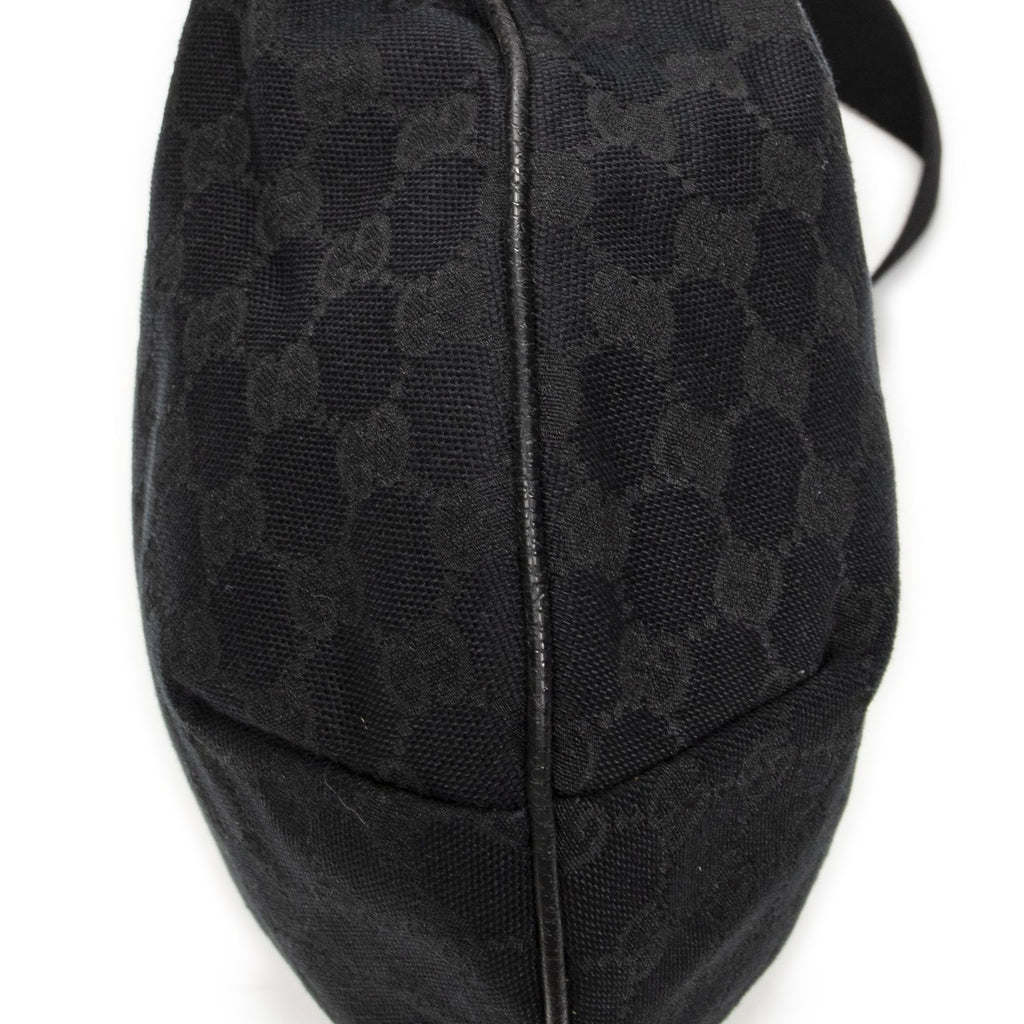 Gucci Half Moon Zip Messenger Black GG Canvas — view 8